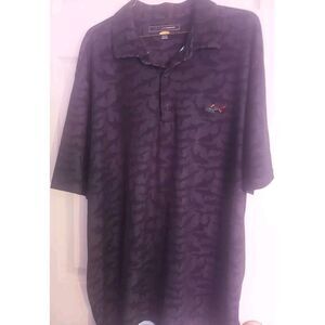 Greg Norman‎ Play Day 1/4 Button Down Polo Short Sleeve 2xl Black